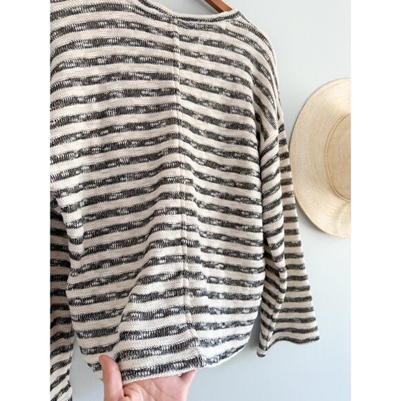 Madewell | NWT Crewneck Long-Sleeve Knit Tee in Stripe navy cream | Sz M - Picture 10 of 10